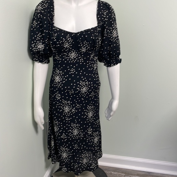 ANTHROPOLOGIE black and white mini heart print dress size small - Picture 9 of 14